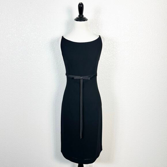 Vintage 90s Breakfast at Tiffanys Style Sheath Dress Black Bow Detail HOCO 8 - Picture 1 of 14
